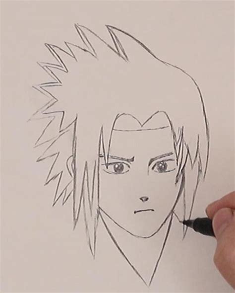 How To Draw Sasuke Uchiha Step By Step Youtube