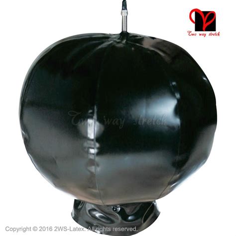 Buy Latex Inflatable Hoods Sexy Black Balloon Cocoon Rubber Ball Masks Headgear
