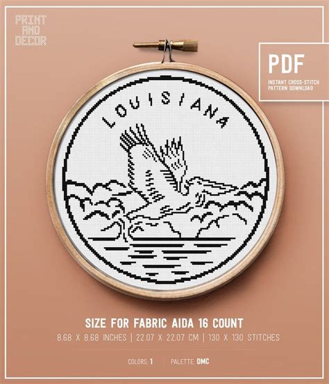 Choose from annie's wide range of counted cross stitch patterns to find a project perfect for your home décor, gift giving, or other creative use. Louisiana state cross stitch pattern Easy counted cross ...