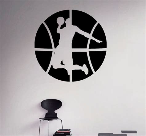 Basketball Player Vinyl Decal Basket Ball Wall Vinyl Sticker Etsy