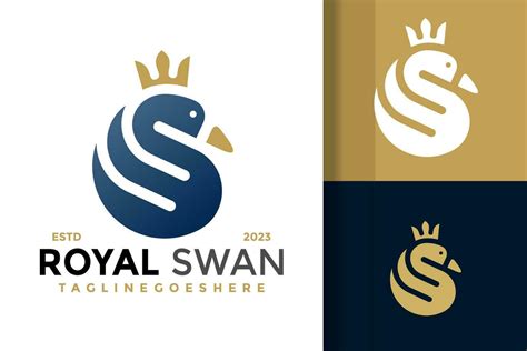 Royal Swan Letter S Logo Design Vector Symbol Icon Illustration