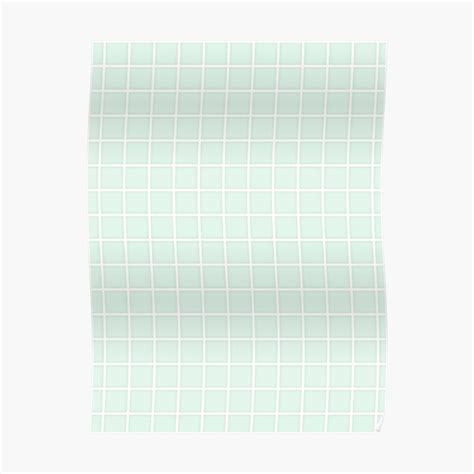 Tumblr Aesthetic Pastel Light Green Grid Poster By Lucindaduah