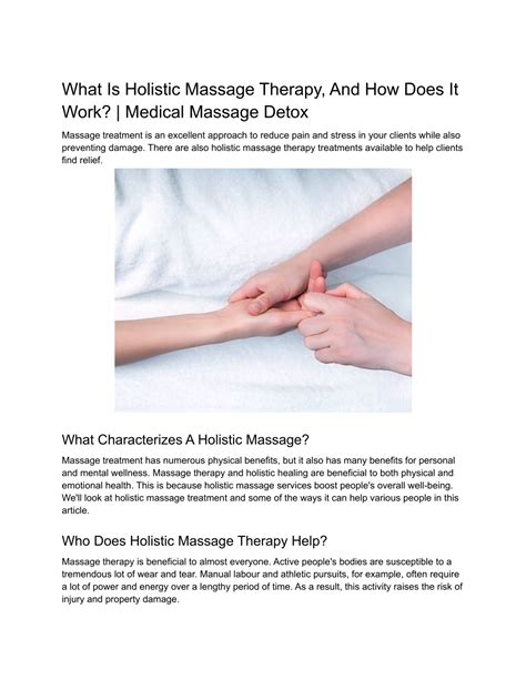 Ppt What Is Holistic Massage Therapy And How Does It Work Powerpoint Presentation Id11388111