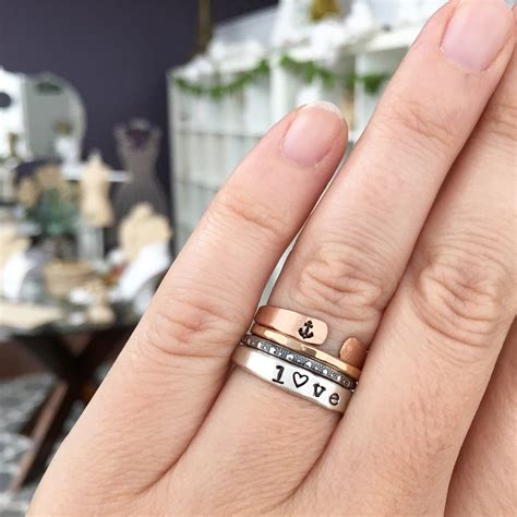Personalized Stacking Ring Silver Isabellegracejewelry