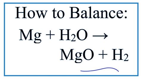 Magnesium hydroxide powder is dissolved in a plain bottle of carbonated mineral water resulting in magnesium bicarbonate. How to Balance Mg + H2O = MgO + H2 | Magnesium + Water ...