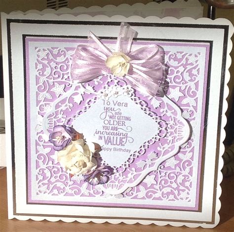 Birthday Card Made With Tattered Lace Corner Dies And Couture Summer