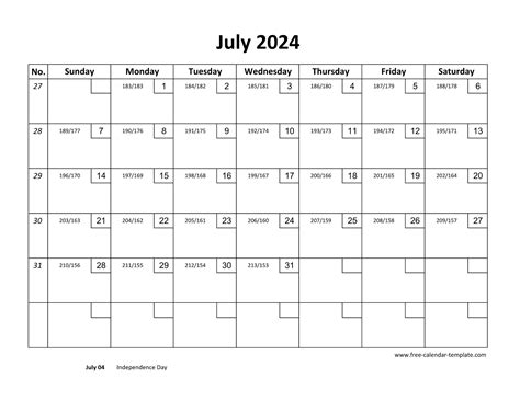 July Calendar 2024 Printable With Checkboxes Horizontal Free