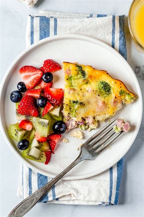 Low Carb Crustless Ham And Cheese Quiche Skinnytaste