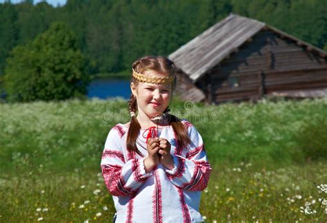 Little Slavic Girl Stock Photo Image Of Childhood Countryside 75276412