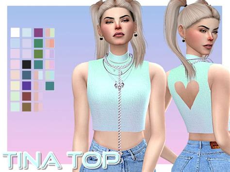 Womens Tina Top By Aesthetic Sims4 Marti Sims 4 Clothing Clothing