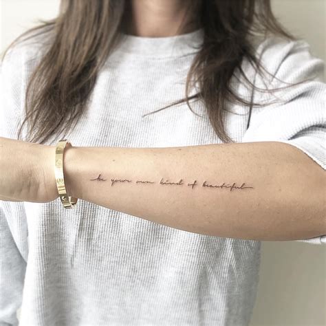 Be Your Own Kind Of Beautiful By Joannamroman Cursive Tattoos Handwriting Tattoos Writing