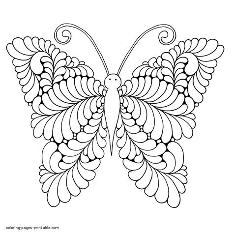 How about making your own coloring book with these printablebutterfly coloring sheets? Unusual Butterfly. Adult Coloring Pages || COLORING-PAGES ...