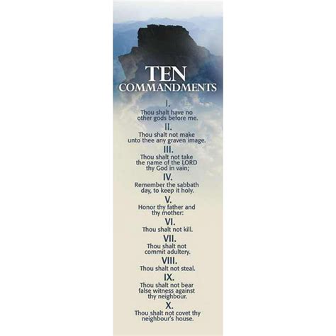 Bookmark Ten Commandmentsmt Sinai Exodus 203 17 Kjv Pack Of 25