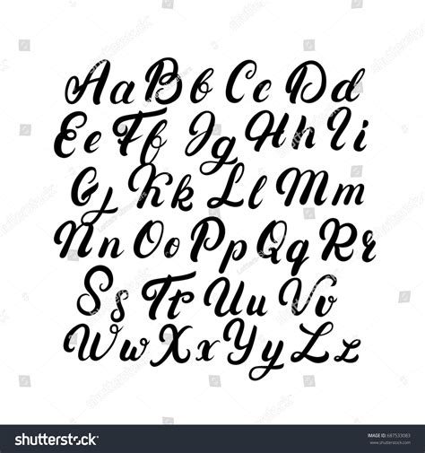 Hand Written Lettering Font Modern Brush 스톡 일러스트 687533083 Shutterstock