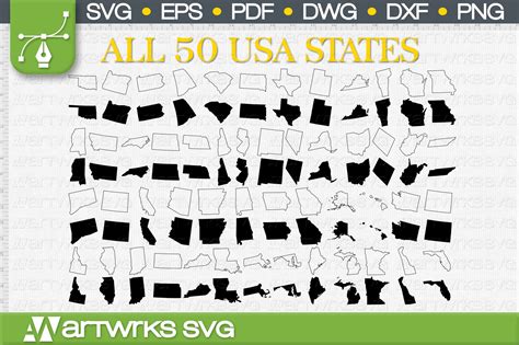 United States Map Svg Files For Cricut 50 States Svg Files 733800