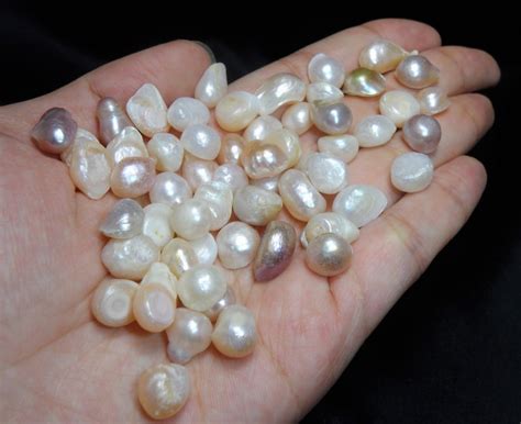 G Natural Raw Shiny Freshwater Shell Baroque Pearls Mineral Etsy