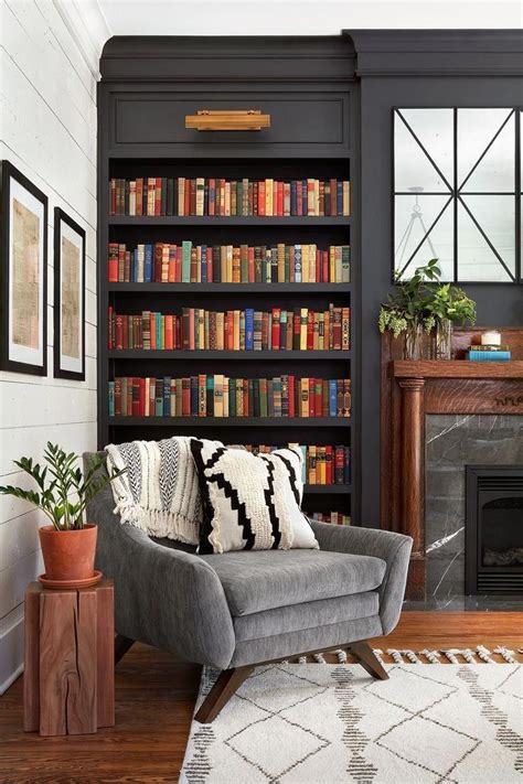 Reading Nook With Built In Book Shelves Marble Fireplace And Comfy