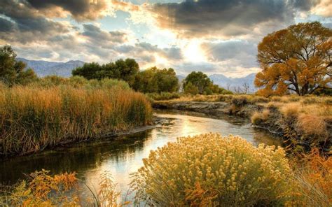 Wondrous River Autumn Lscape Wallpaper Nature And Landscape