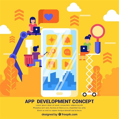 Free Vector App Development Concept With Flat Design