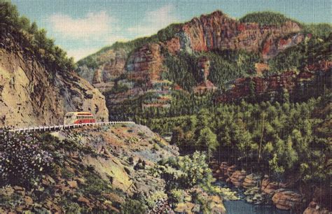 Oak Creek Canyon Arizona Vintage Postcard Unused Tinted Etsy Oak