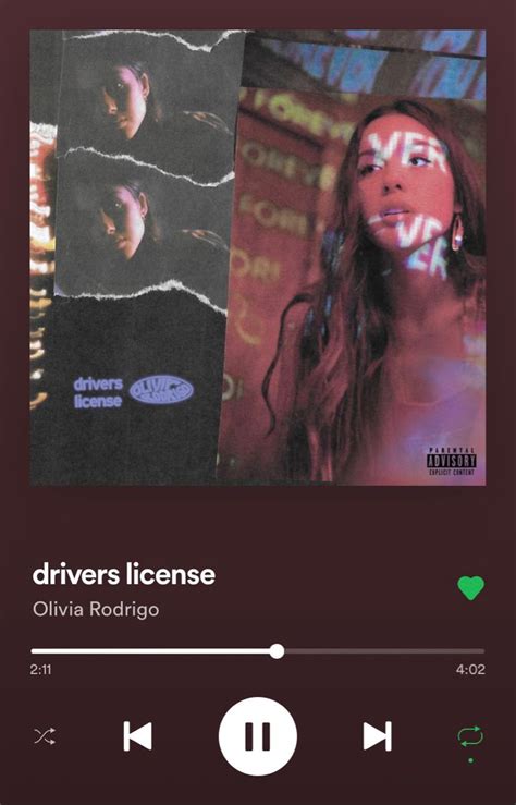 Olivia Rodrigo Drivers License Album Cover Spotify Olivia Rodrigo