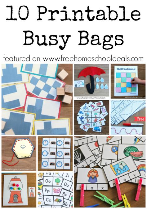 10 Free Printable Busy Bags To Keep Young Learners Engaged