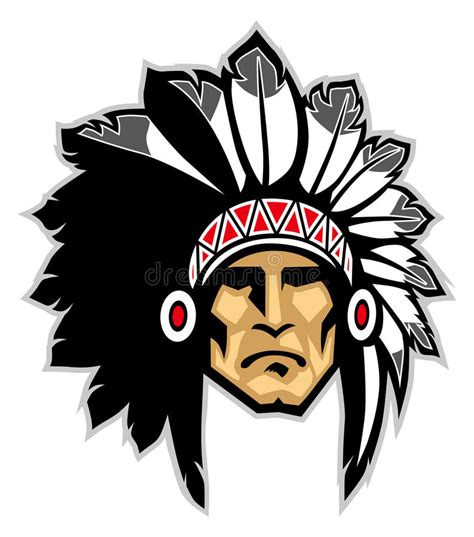 Indian Head Mascot Clipart Designs