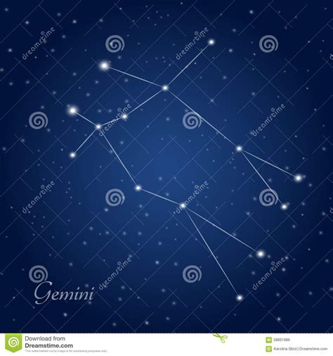 Gemini Constellation Zodiac Stock Vector Image 58891986