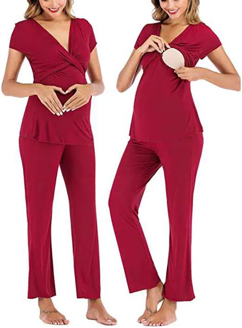 Fafami Nursing Pajama Set Best Hospital Pajamas For New Moms