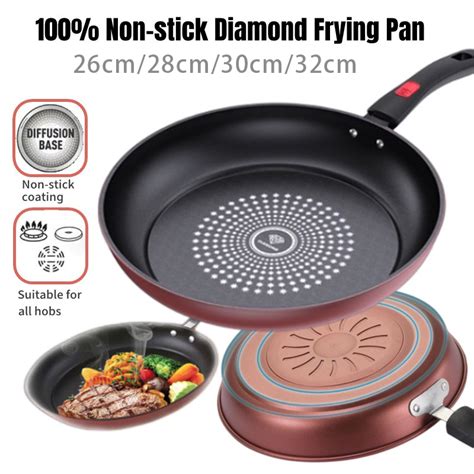 24cm26cm28cm Non Stick Diamond Frying Pan Kitchen Iron Frying Pan For