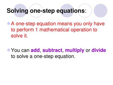 Ppt Review Solving One Step Equations Powerpoint