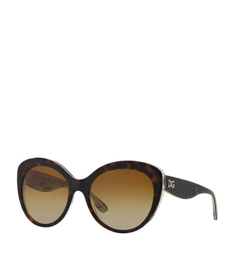 Dolce And Gabbana Almond Flowers Cat Eye Sunglasses In Black Lyst