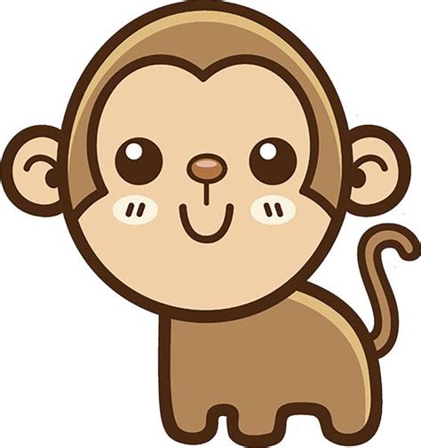 Learn how to draw animals from the farm and the wild using my simple illustrated method. Cute Simple Kawaii Animal Cartoon Icon - Monkey Vinyl Decal Sticker - Shinobi Stickers