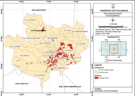 Peta Kawasan Kumuh Kota Palembang Bappeda Litbang Kota Palembang