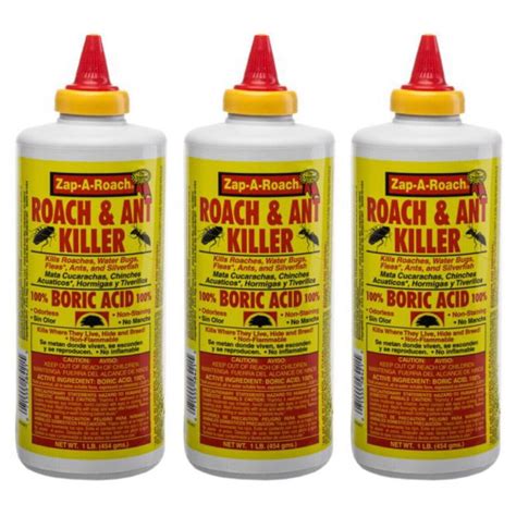 Zap A Roach 100 Percent Boric Acid Roach Ant Killer Pest Control 16 Oz