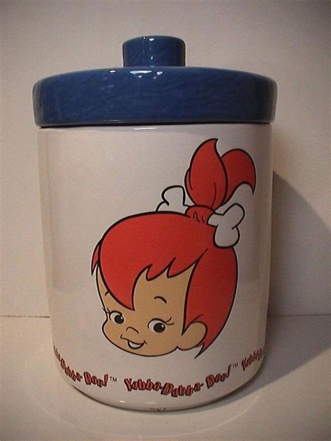 Flintstones Ceramic Cookie Jar W Lid Pebbles Yabba Dabba Doo 1994