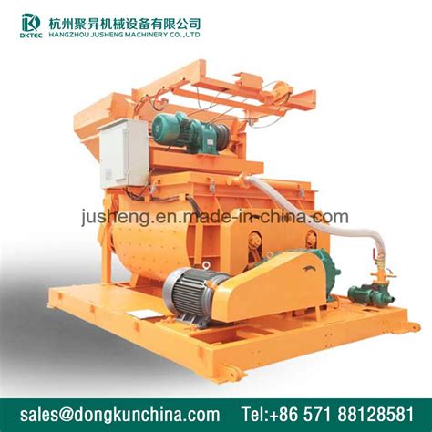 How to mix concrete in a mixer. China 1 Yard Capacity Twin Shaft Concrete Mixer with Hoist ...