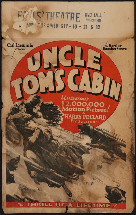 With john kitzmiller, herbert lom, olive moorefield, mary ann jenson. Uncle Tom's Cabin (Universal, 1927). Window Card (14 ...