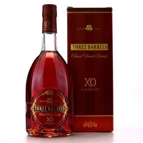 Three Barrels Xo 15 Year Old French Brandy Whisky Auctioneer