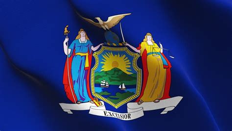 The river is fringed by a. New York State Flag Waving Stock Footage Video 2767634 ...