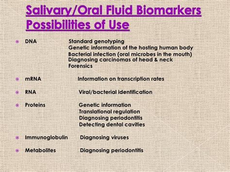Salivary Markers Of Systemic Diseases Ppt