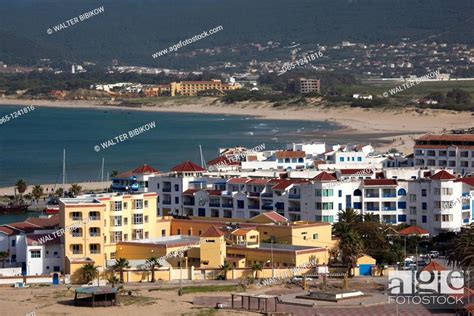 Tunisia Northern Tunisia Tabarka Elevated View Of The Marina Stock