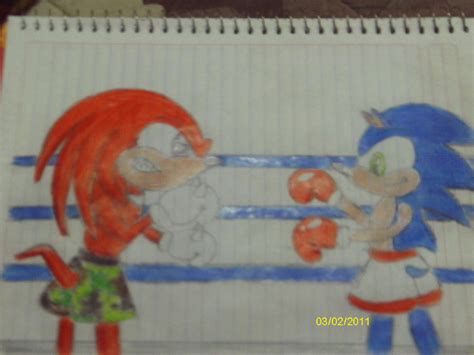 Knuckles Vs Sonic Boxing By Thepredator777 On Deviantart