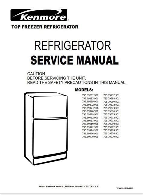 Kenmore Refrigerator Model 795 Manual