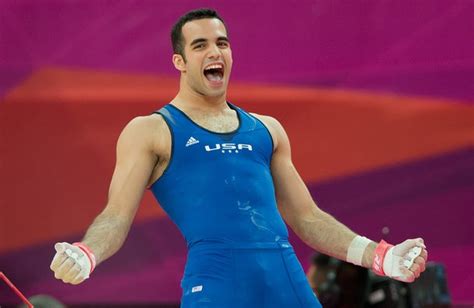 Team Usa S Men S Olympic Gymnastics Team Member Danell Leyva Celebrates After Clinching The