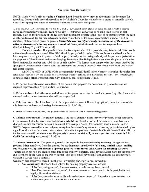 Cumberland County Gift Deed Form | Virginia | Deeds.com