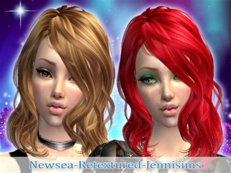 Two Long Hairstyle Newsims And Butterflysims Hair Retextured By Jenni Sims Sims Hairs