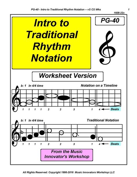14 Best Intro To Traditional Rhythm Notation Worksheets Images On