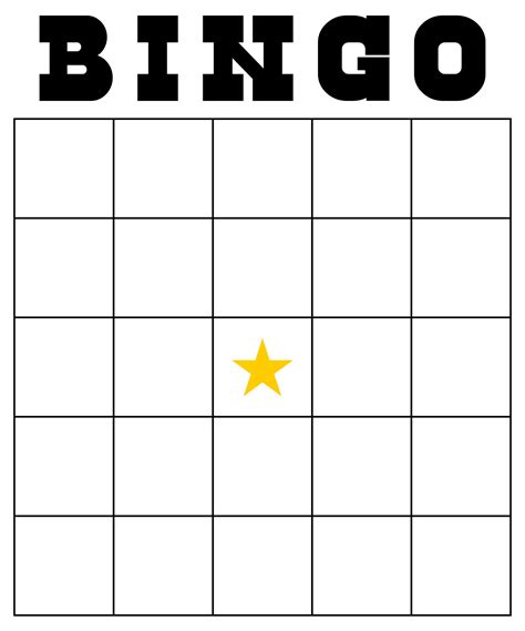 Printable Blank Bingo Cards Template Free Printable Worksheet