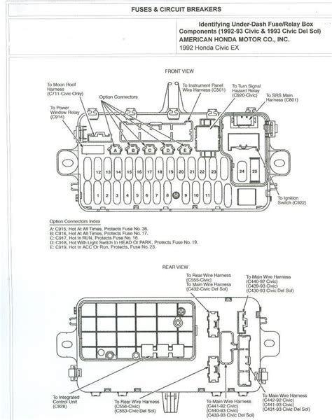 1993 honda civic electrical troubleshooting wiring diagram service manual ewd 93 99 picclick. 1993 Accord Ex 4dr under dash fuse diagram - Honda-Tech